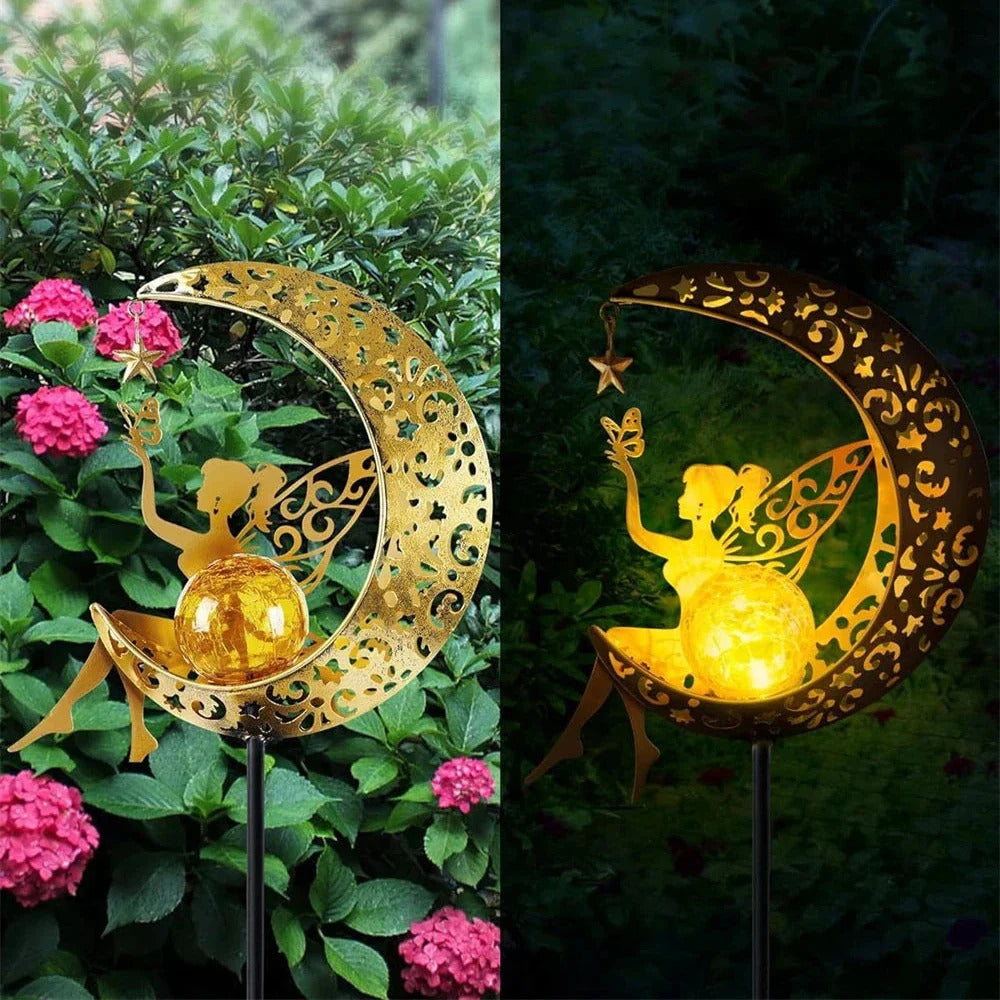 Lampe de jardin solaire en forme de lune